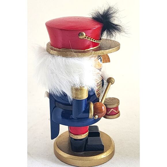 NUTCRACKER-Wooden-Drummer-English Style-Drum & Hat-Christmas-7 in tall - Picture 2 of 14